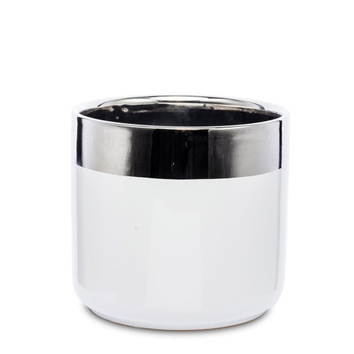 Osłonka ceramiczna biało-srebrna 130932
