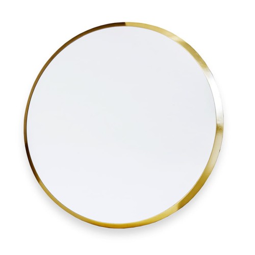 Owalne złote lustro z fazowaną taflą 117747a