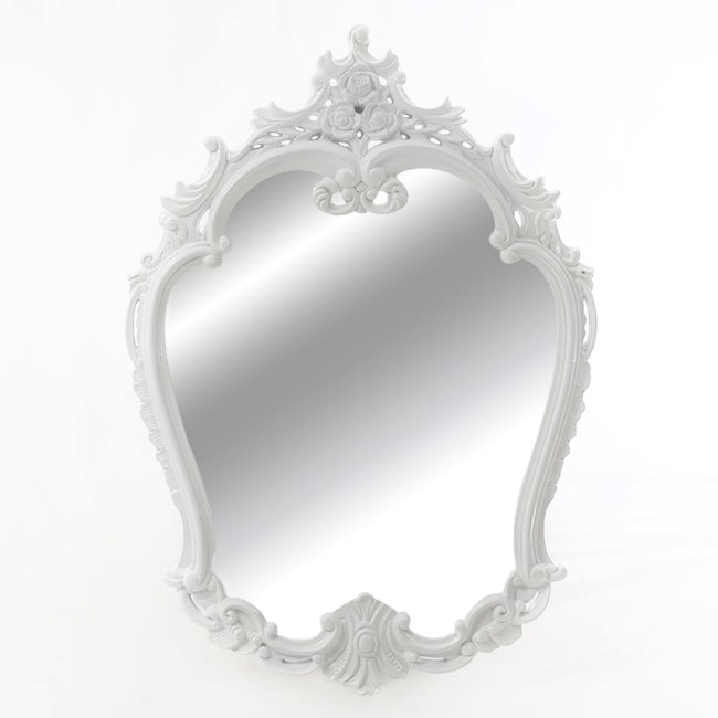 Fazowane lustro w przepięknej białej ramie 102227