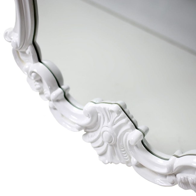 Fazowane lustro w przepięknej białej ramie 102227