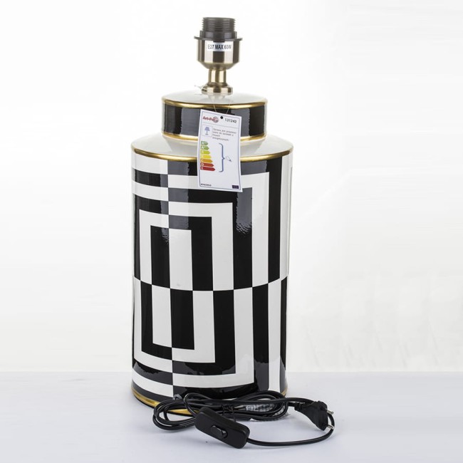 Nowoczesna biało-czarna lampa do salonu 131242