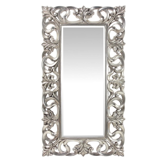 Dekoracyjne lustro ze srebrną ramą 78673