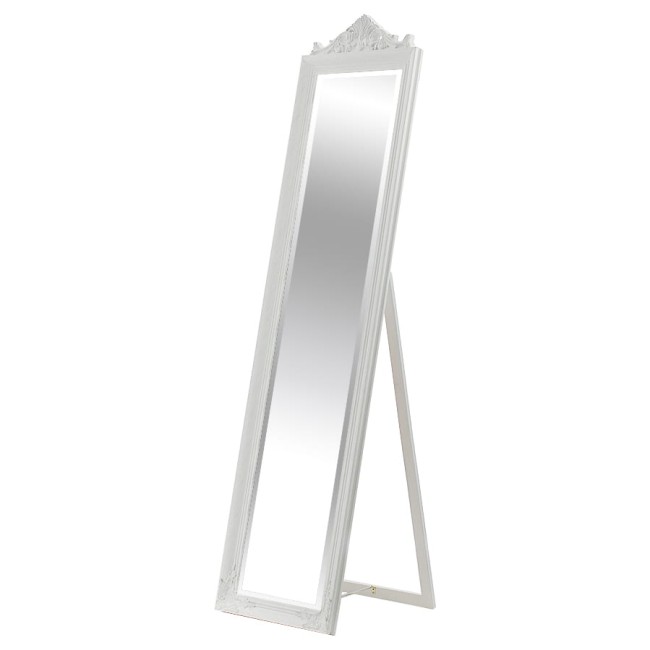 Lustro stojące w bielonej ramie 106115