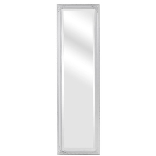 Stylowe lustro w przecieranej ramie koloru białego 106119