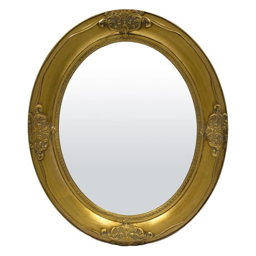 Owalne złote lustro w rzeźbionej ramie 47574