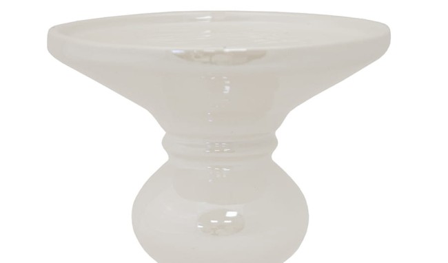 Biały ceramiczny świecznik lśniący 118017