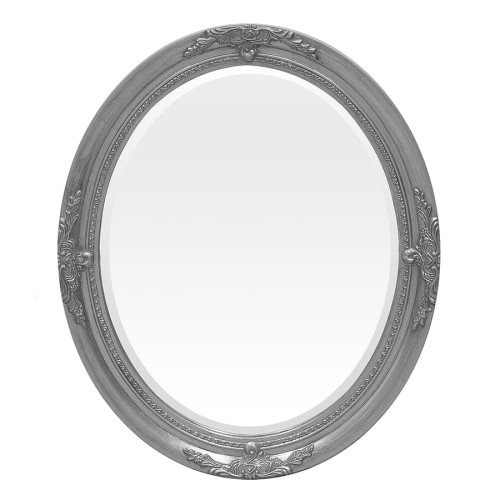 Stylowe lustro w srebrnej ramie 62366