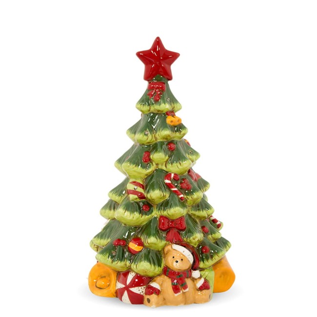 Ceramiczna choinka z lampkami led i melodią 116146