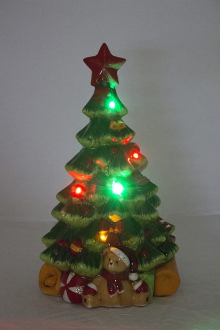 Ceramiczna choinka z lampkami led i melodią 116146