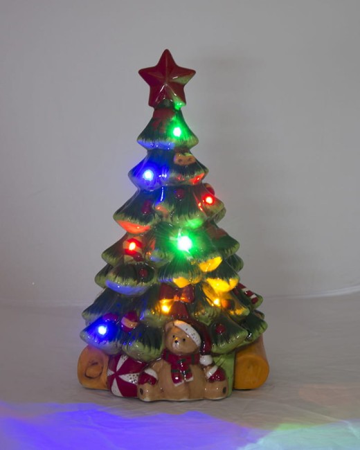 Ceramiczna choinka z lampkami led i melodią 116146