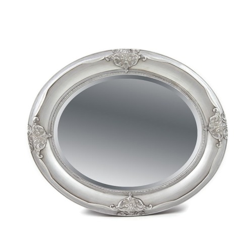 Owalne Lustro Dekoracyjne Srebrne 62358