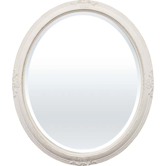 Owalne Lustro W Bielonej Ramie 113492