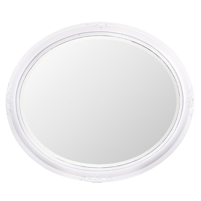 Owalne Lustro W Bielonej Ramie 113492