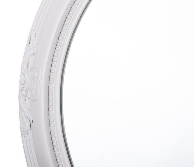 Owalne Lustro W Bielonej Ramie 113492