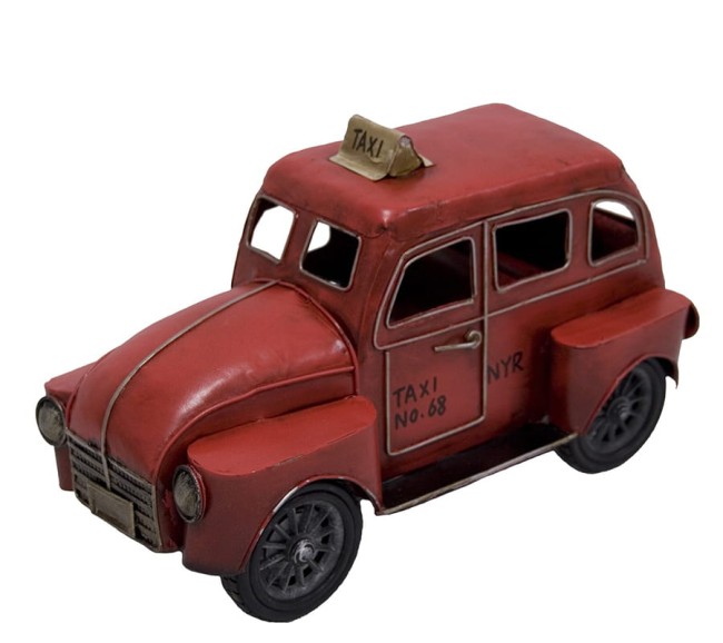 Metalowa replika czerwonej taxi z XX wieku 50387