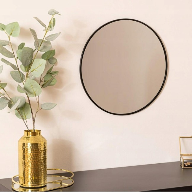 Lustro w kolorze czarnym Loftowe aluminiowe 60 cm