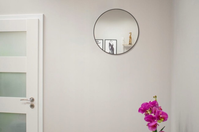 Lustro w kolorze czarnym Loftowe aluminiowe 60 cm