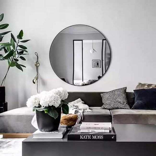 Lustro w kolorze czarnym Loftowe aluminiowe 60 cm