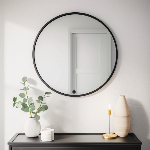 Lustro w czarnej aluminiowej ramie 80 cm LOFT