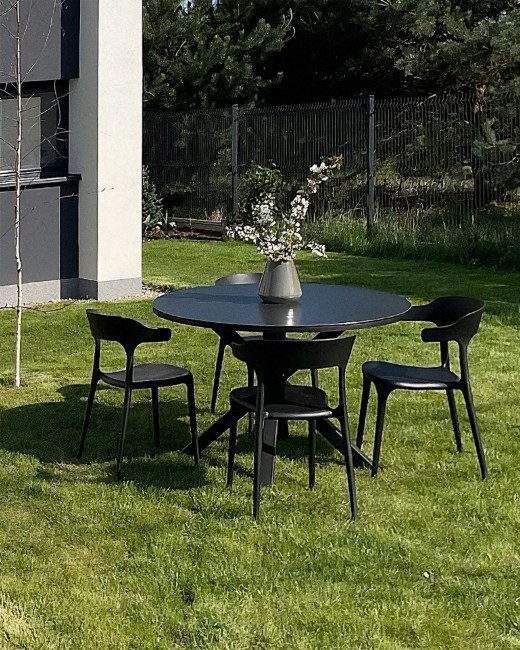 Ażurowe Krzesło W Kolorze Czarym Bistro Biura Restauracji Kuchni Salonu