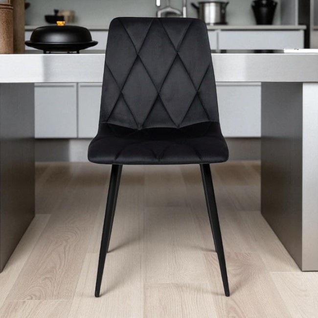 STÓŁ OKRĄGŁY 100 CM + 4 KRZESŁA WELUROWE CZARNE DO JADALNI SALONU LOFT