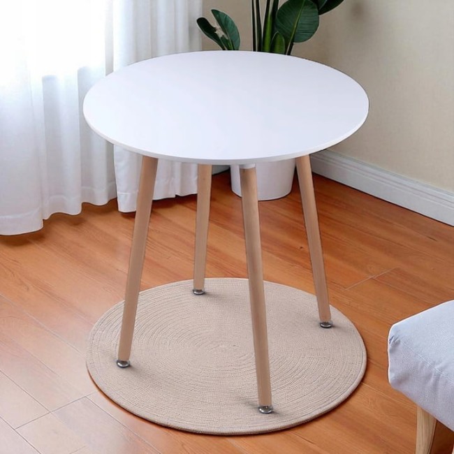 Stół Okrągły Biały Skandynawski 60 cm Stolik