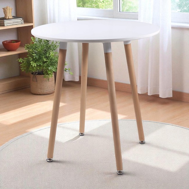 Stół Okrągły Biały Skandynawski 60 cm Stolik