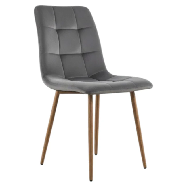 Nowoczesne Krzesło Tapicerowane Szare , Dębowe Nogi