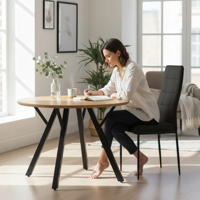 KRZESŁO TAPICEROWANE CZARNE WELUROWE NOWOCZESNE JADALNIANE DO SALONU KUCHNI