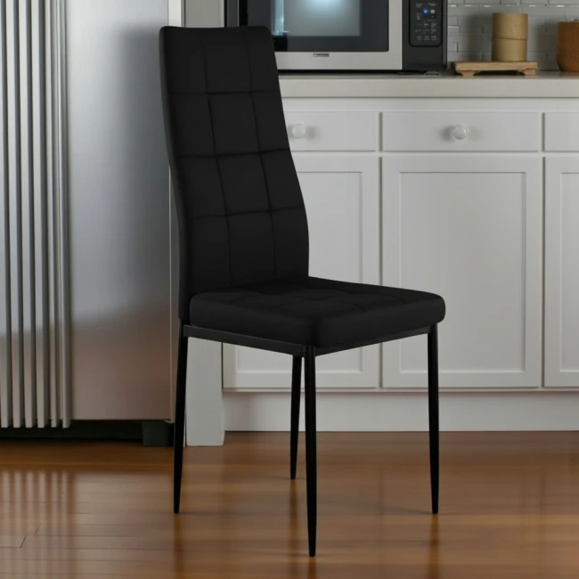 KRZESŁO TAPICEROWANE CZARNE WELUROWE NOWOCZESNE JADALNIANE DO SALONU KUCHNI