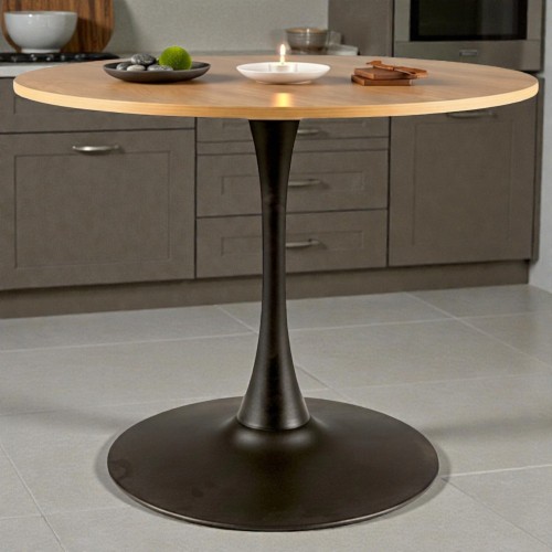 Stół Okrągły Dębowy Skandynawski 80 cm Stolik