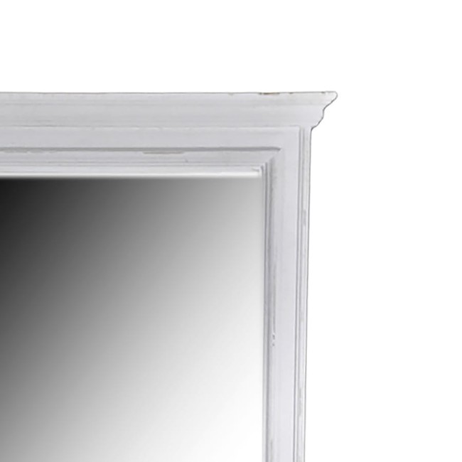 Fazowane lustro w prostokątnej białej ramie 444504