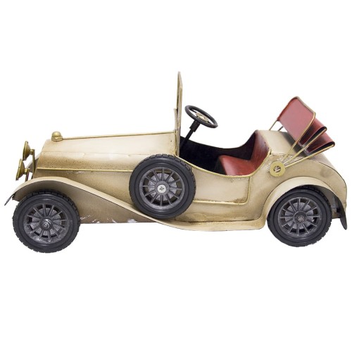 2 - Metalowa replika starego samochodu w kolorze białym.jpg