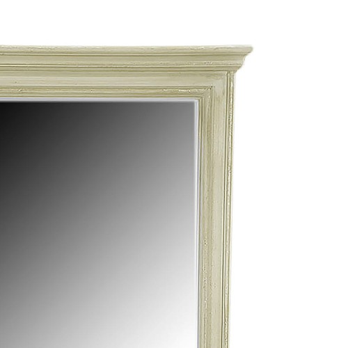 Ścienne lustro z fazowaną taflą w beżowej ramie 444505