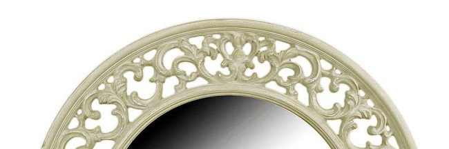 Okrągłe fazowane lustro w ażurowej ramie 444487