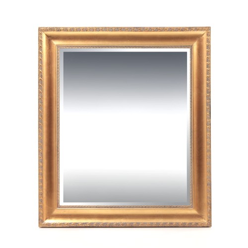 Stylowe lustro w złotej drewnianej ramie 47577