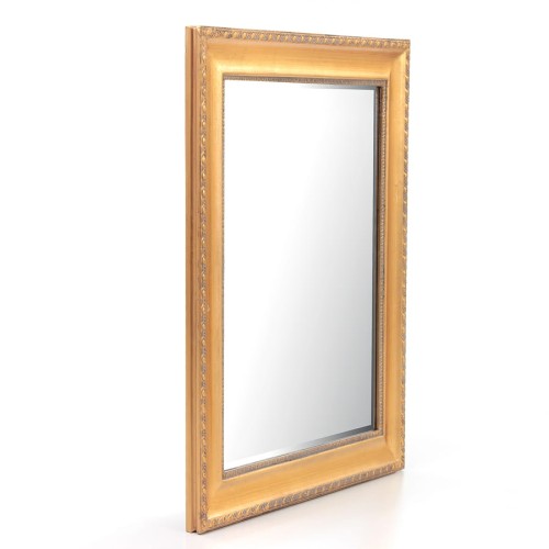 Stylowe lustro w złotej drewnianej ramie 47577