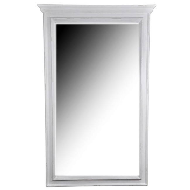 Fazowane lustro w prostokątnej białej ramie 444504