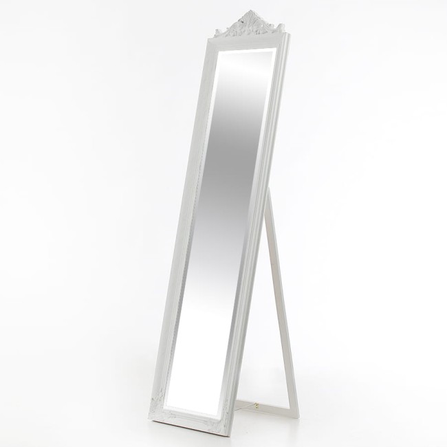 Lustro stojące w bielonej ramie 106115