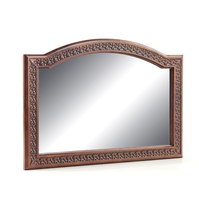 Lustro w brązowej ramie z florystycznym motywem 102472