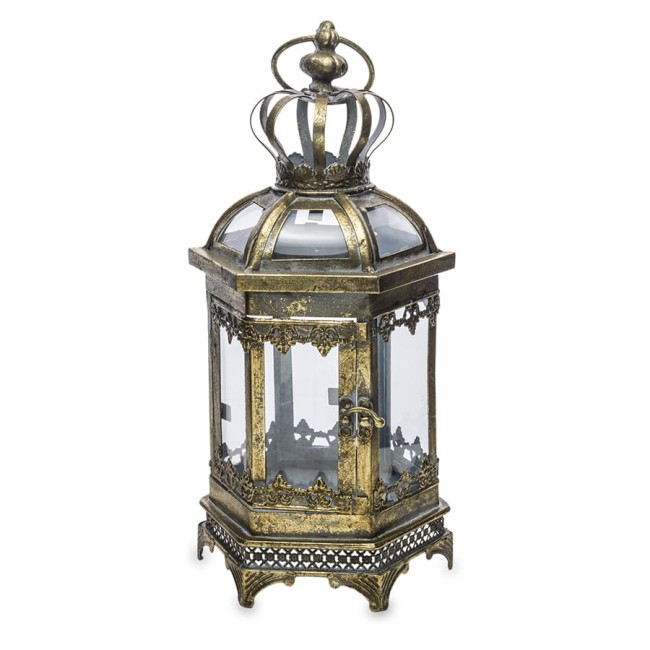 Pięknie zdobiony, metalowy lampion 122966