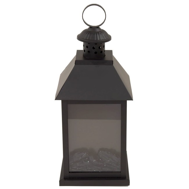 Metalowy, czarny lampion na baterię - wysokość 40,5 cm 112249