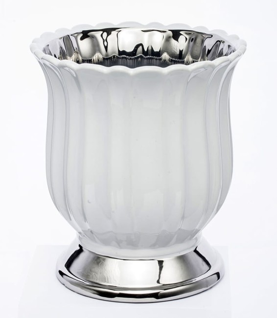Ceramiczna biała osłonka na doniczkę 130934