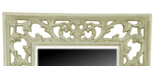 Ścienne lustro z fazowaną taflą w ażurowej ramie 444489