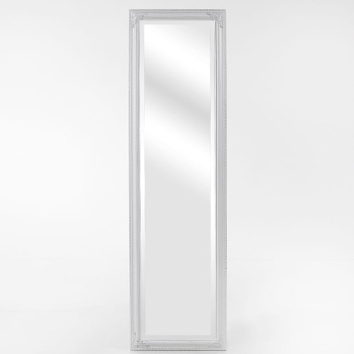 Stylowe lustro w przecieranej ramie koloru białego 106119