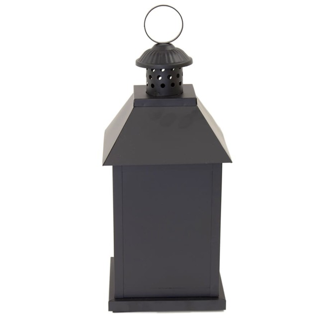 Metalowy, czarny lampion na baterię - wysokość 40,5 cm 112249