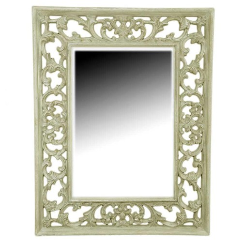 Ścienne lustro z fazowaną taflą w ażurowej ramie 444489